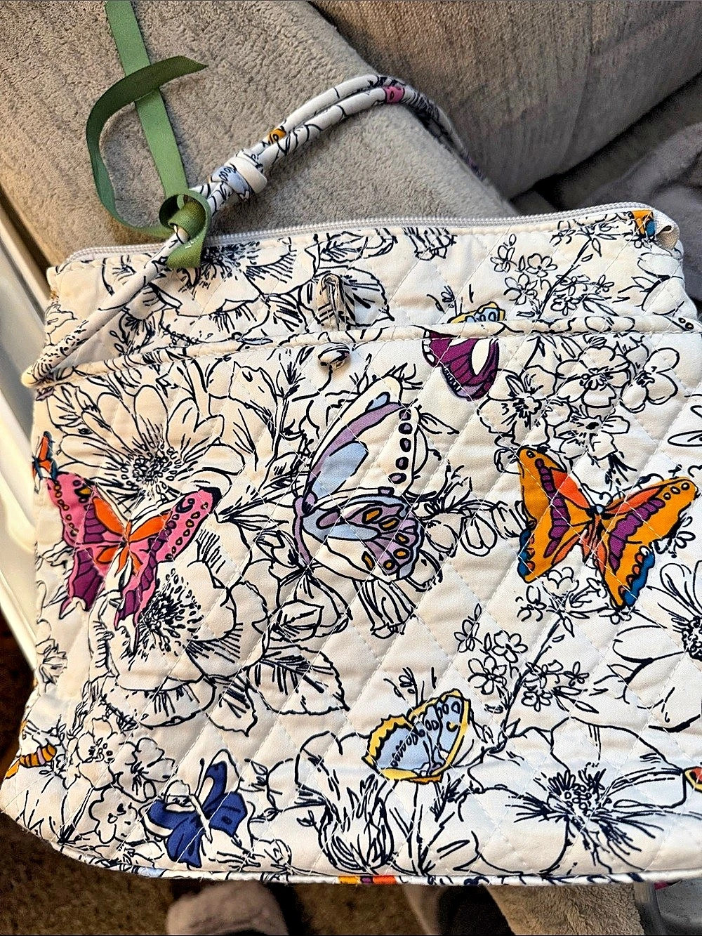 Vera Bradley Zip Hipster Crossbody Bag Floral White